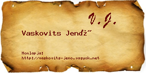 Vaskovits Jenő névjegykártya